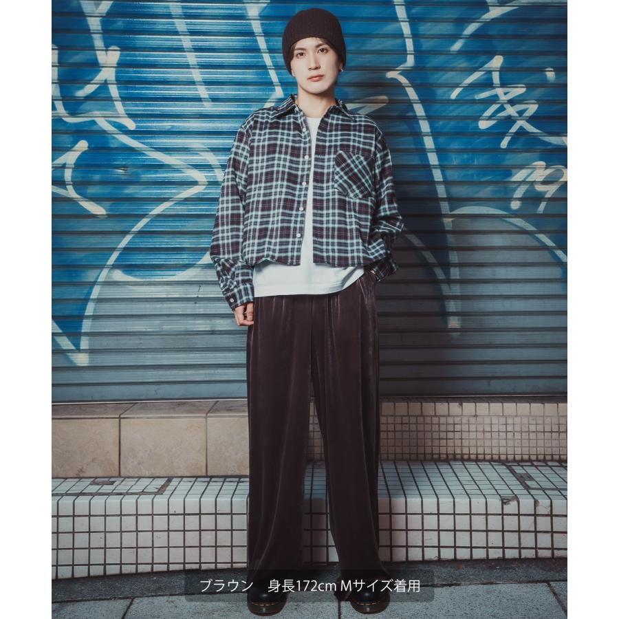 チェックシャツ クロップド丈 メンズ 長袖シャツ グランジファッション ストリート オーバーサイズ ビッグシルエット Y2K 韓国 古着MIX アメカジ カジュアル | improves | 06