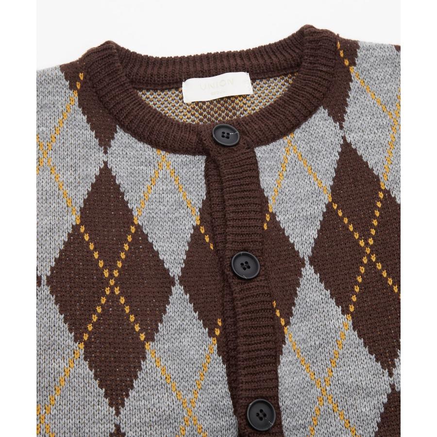 アーガイルカーディガン メンズ レディース ニット 総柄 オーバーサイズ ビッグシルエット 韓国ファッション ストリート 古着MIX 秋 冬 | improves | 12