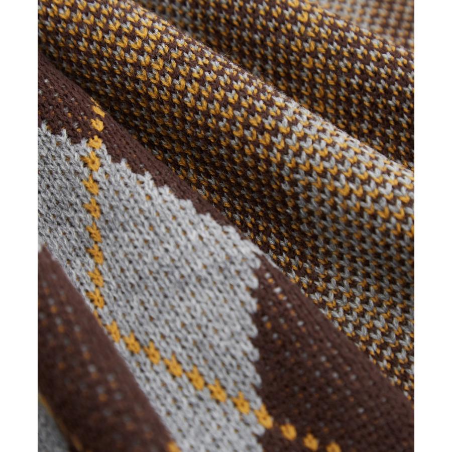 アーガイルカーディガン メンズ レディース ニット 総柄 オーバーサイズ ビッグシルエット 韓国ファッション ストリート 古着MIX 秋 冬 | improves | 17