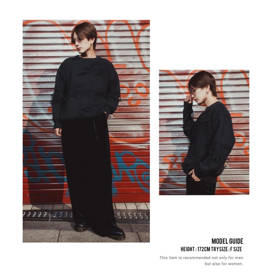 ダメージセーター グランジニット メンズ ストリート系 モード系 トップス セーター 大きめ ルーズシルエット 韓国ファッション 古着MIX | improves | 13