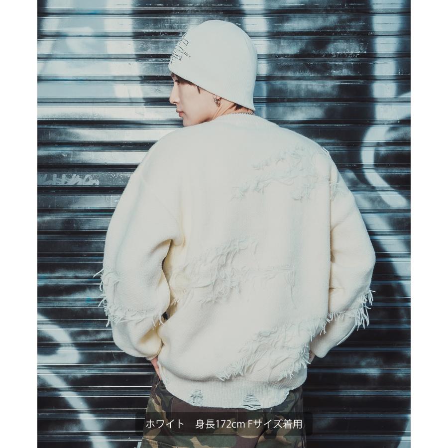 ダメージセーター グランジニット メンズ ストリート系 モード系 トップス セーター 大きめ ルーズシルエット 韓国ファッション 古着MIX | improves | 15