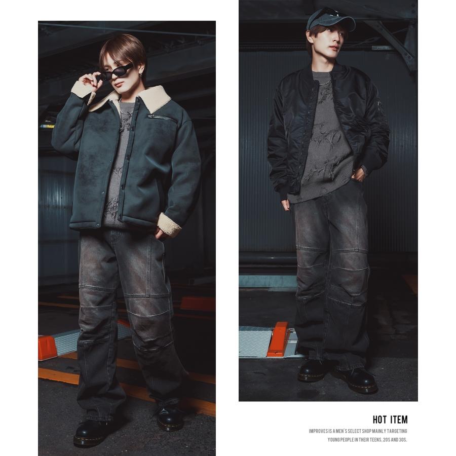 ダメージセーター グランジニット メンズ ストリート系 モード系 トップス セーター 大きめ ルーズシルエット 韓国ファッション 古着MIX | improves | 09