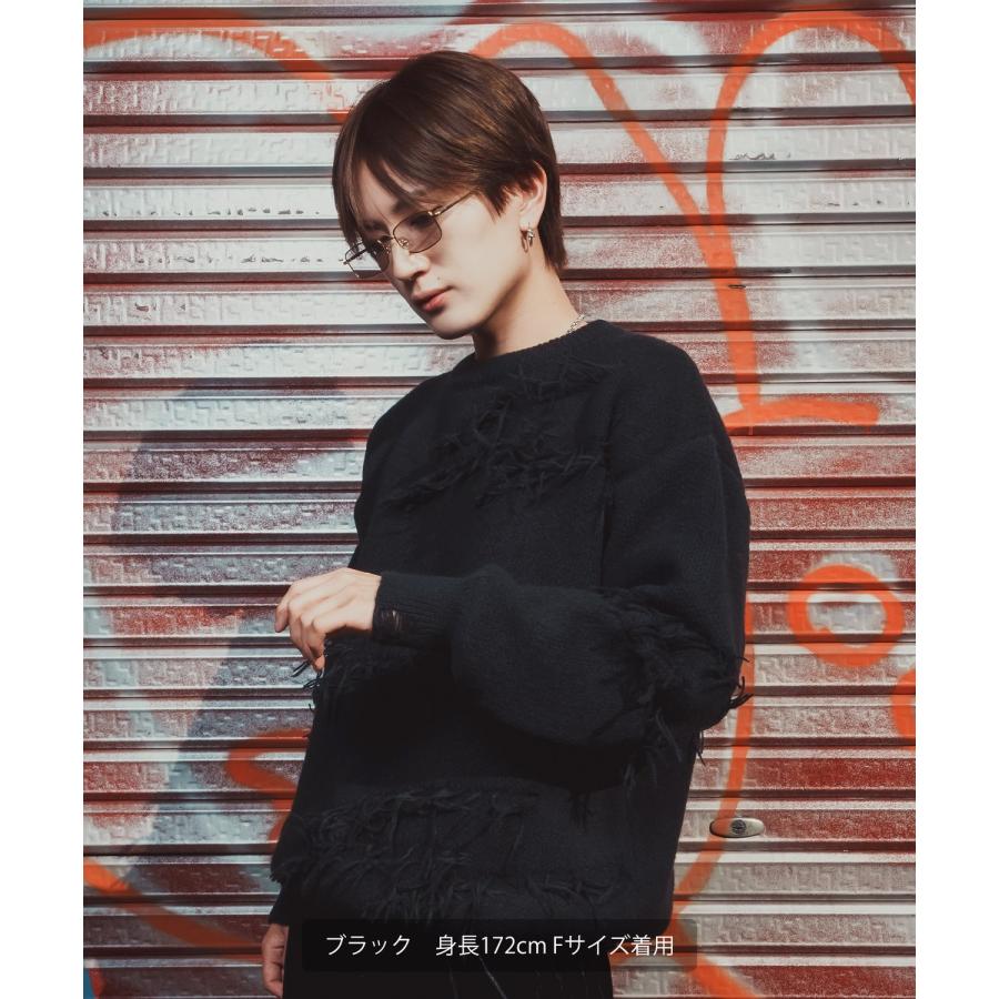 ダメージセーター グランジニット メンズ ストリート系 モード系 トップス セーター 大きめ ルーズシルエット 韓国ファッション 古着MIX | improves | 11