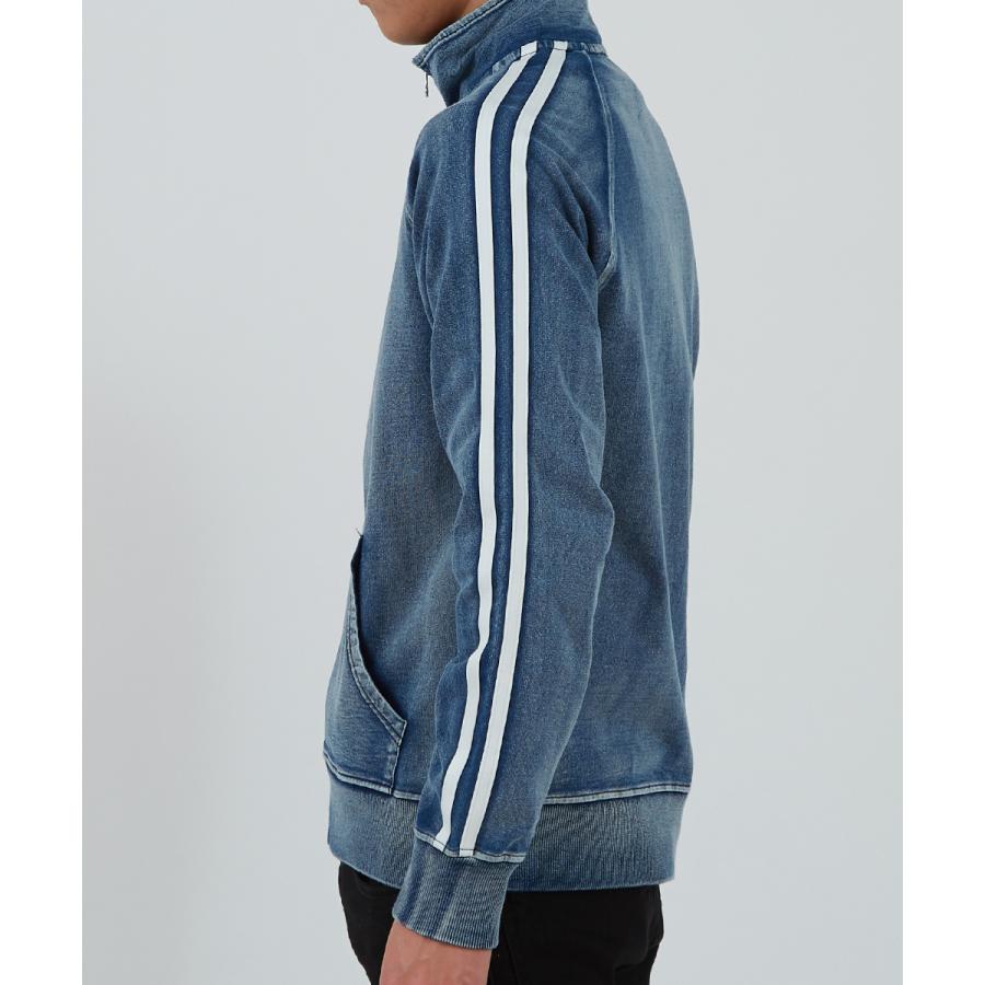 デニムジャケット メンズ スウェットデニム カットデニム ジャージ ジャケット トラックジャケット サイドライン improves | improves | 12