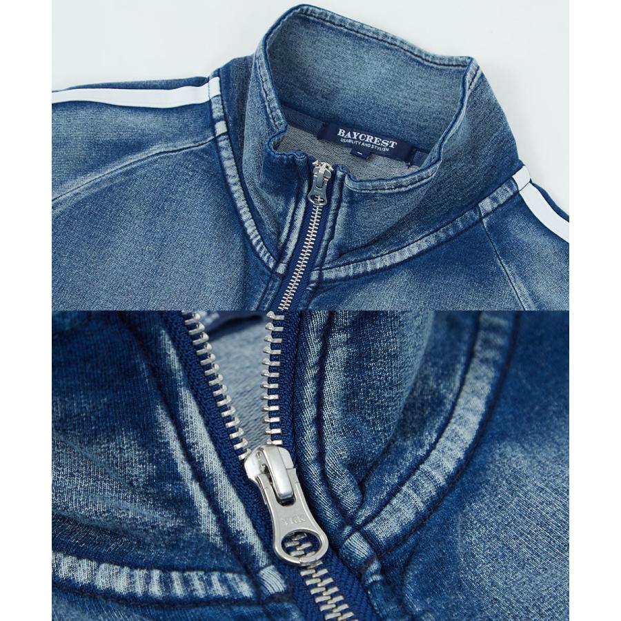 デニムジャケット メンズ スウェットデニム カットデニム ジャージ ジャケット トラックジャケット サイドライン improves | improves | 15