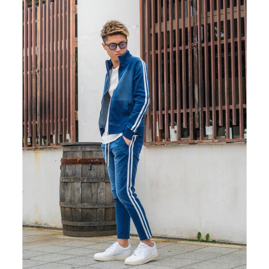 デニムジャケット メンズ スウェットデニム カットデニム ジャージ ジャケット トラックジャケット サイドライン improves | improves | 02