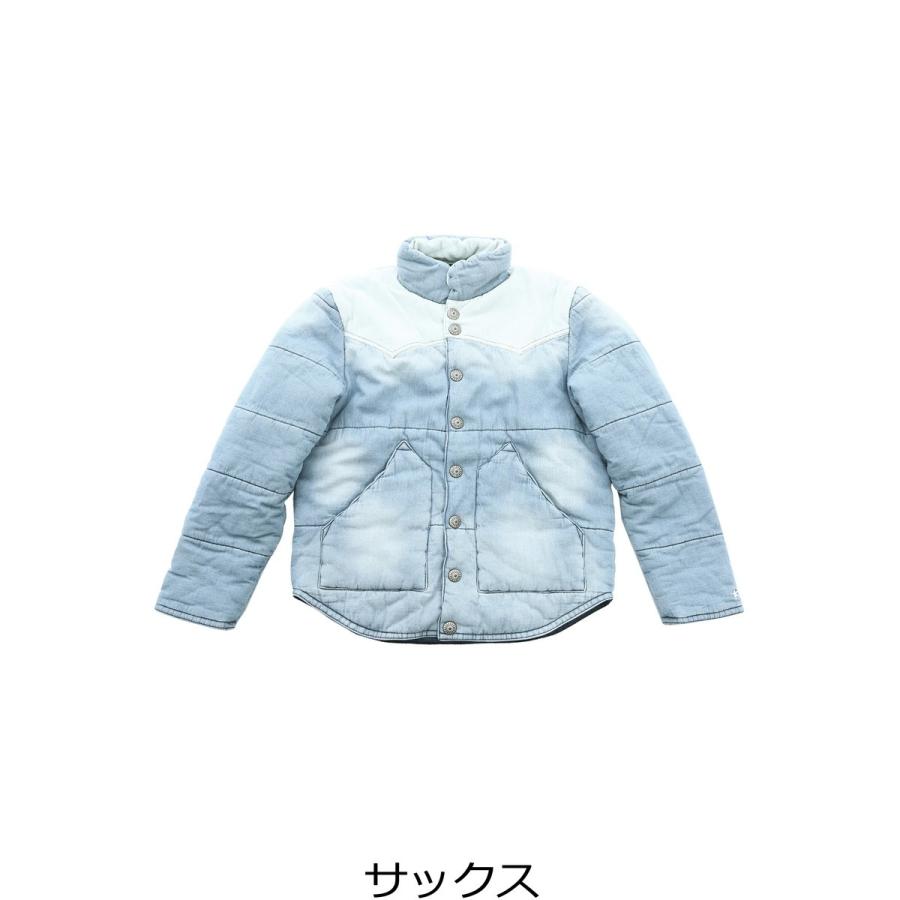 中綿ジャケット メンズ デニム コーデュロイ 異素材切替 スタンドネック ボリュームネック  サーフ 青 アウター ブルゾン ジャンバー | improves | 06