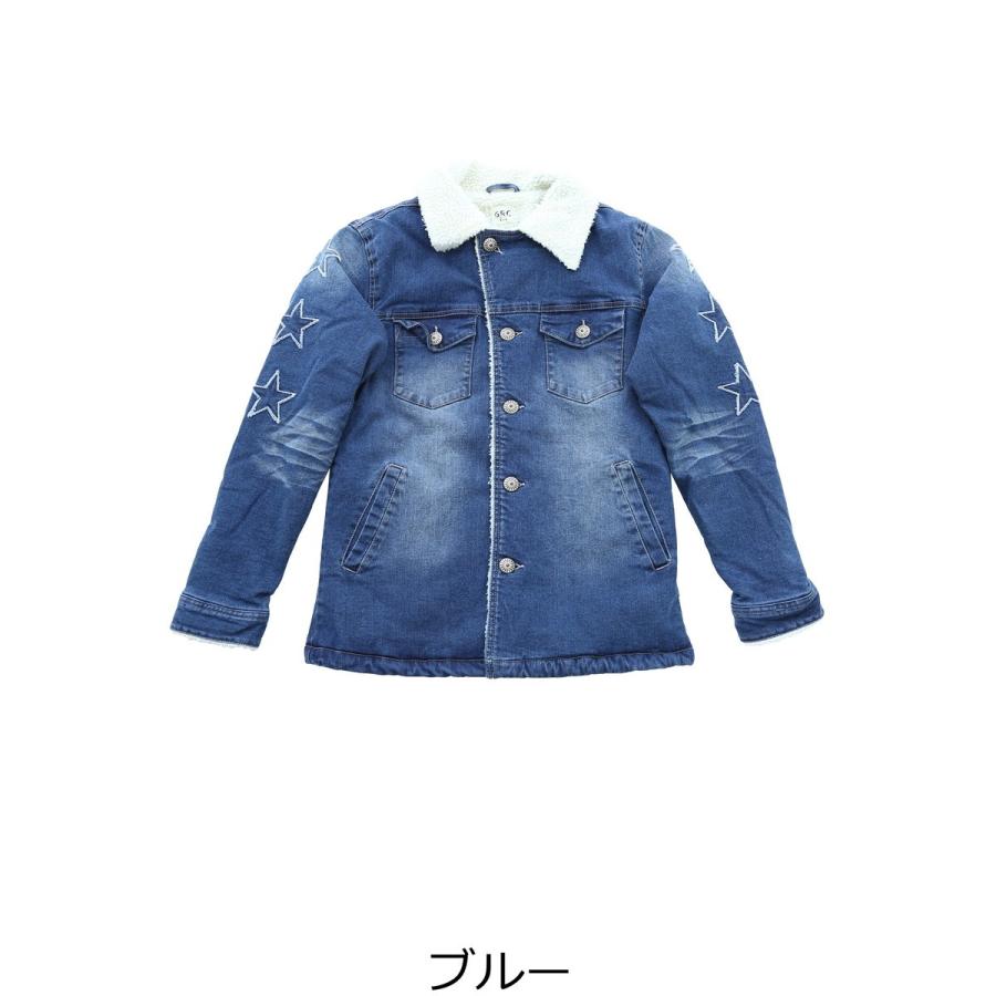 ランチコート メンズ 中綿ジャケット サーフ 星柄 裏ボア 防寒 Gジャン デニムジャケット 青 アウター ジャンバー ブルゾン | improves | 05