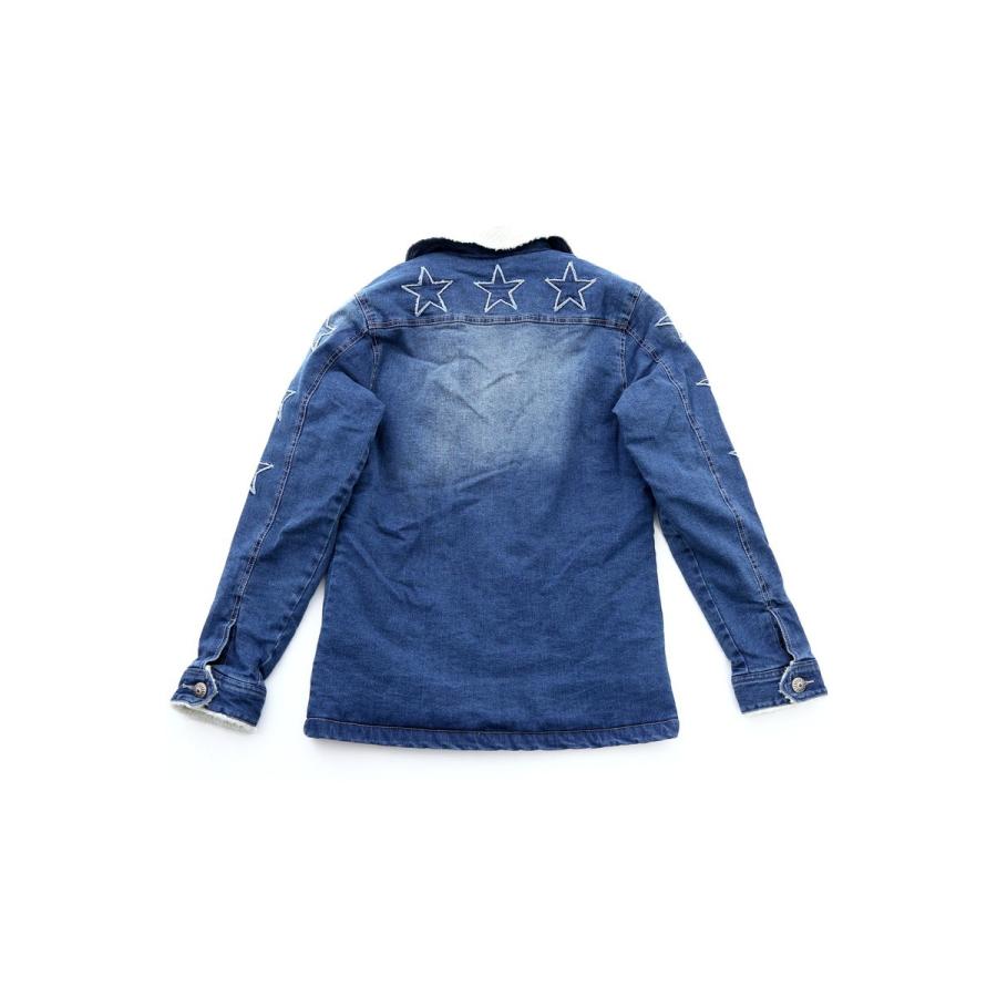 ランチコート メンズ 中綿ジャケット サーフ 星柄 裏ボア 防寒 Gジャン デニムジャケット 青 アウター ジャンバー ブルゾン | improves | 07