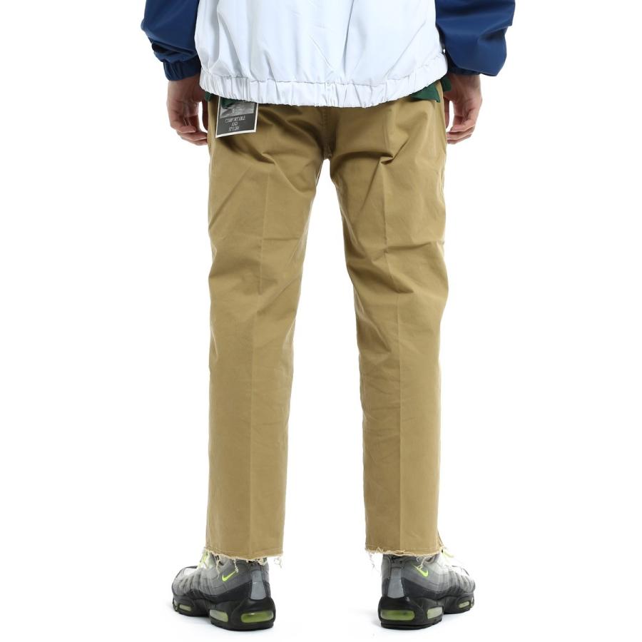 チノパンツ メンズ ワイドパンツ アンクルパンツ テーパードパンツ センタープレス アンクル丈 黒 | improves | 06