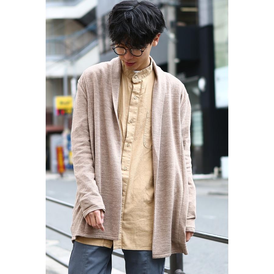 ショール カーディガン メンズ ニット セーター ショールカラー 春 アウター ジャケット オーバーサイズ ベージュ ネイビー | improves | 05
