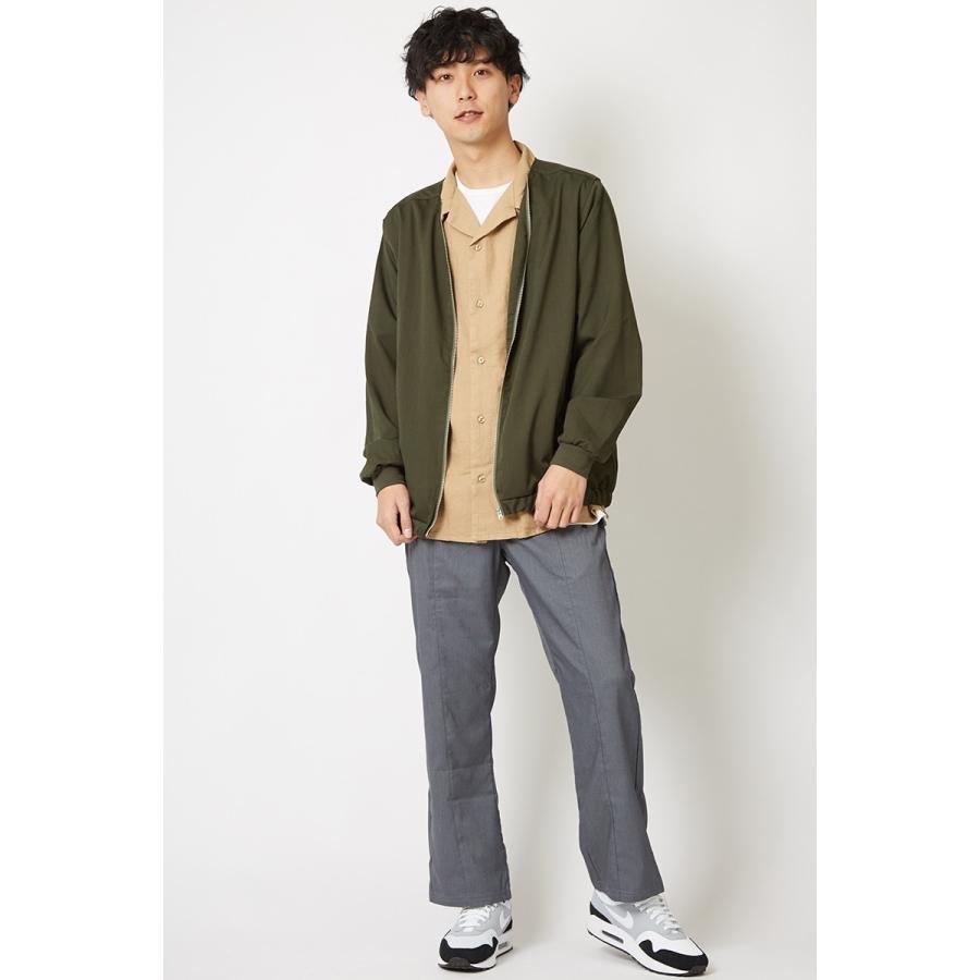 スーツ生地 Vジップ カーディガン メンズ 春 アウター ジャケット ブルゾン ジャンパー ジャンバー カーキ グレー きれいめ | improves | 06