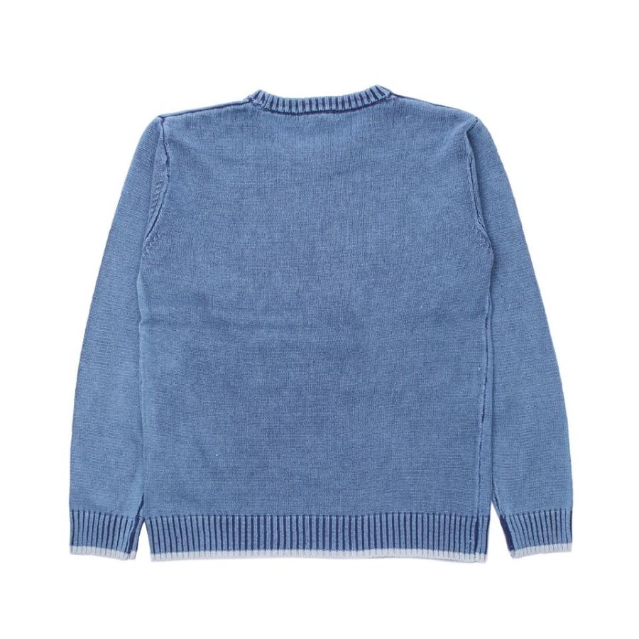 星条旗 サガラ ワッペン ニット メンズ セーター アメリカ国旗 クルーネック ジャガード スター 長袖 カットソー ホワイト | improves | 07