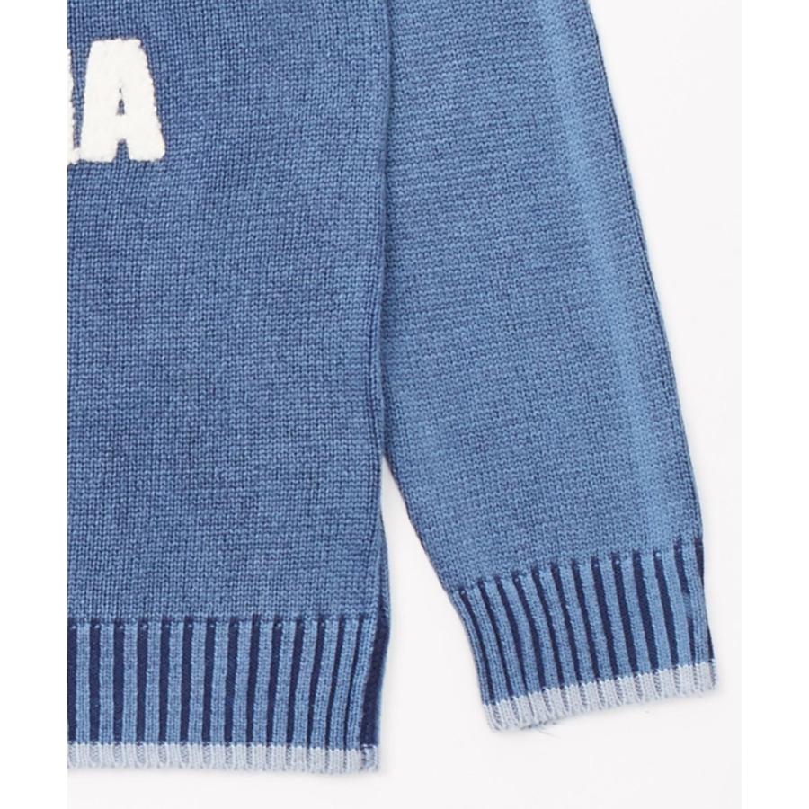 星条旗 サガラ ワッペン ニット メンズ セーター アメリカ国旗 クルーネック ジャガード スター 長袖 カットソー ホワイト | improves | 12