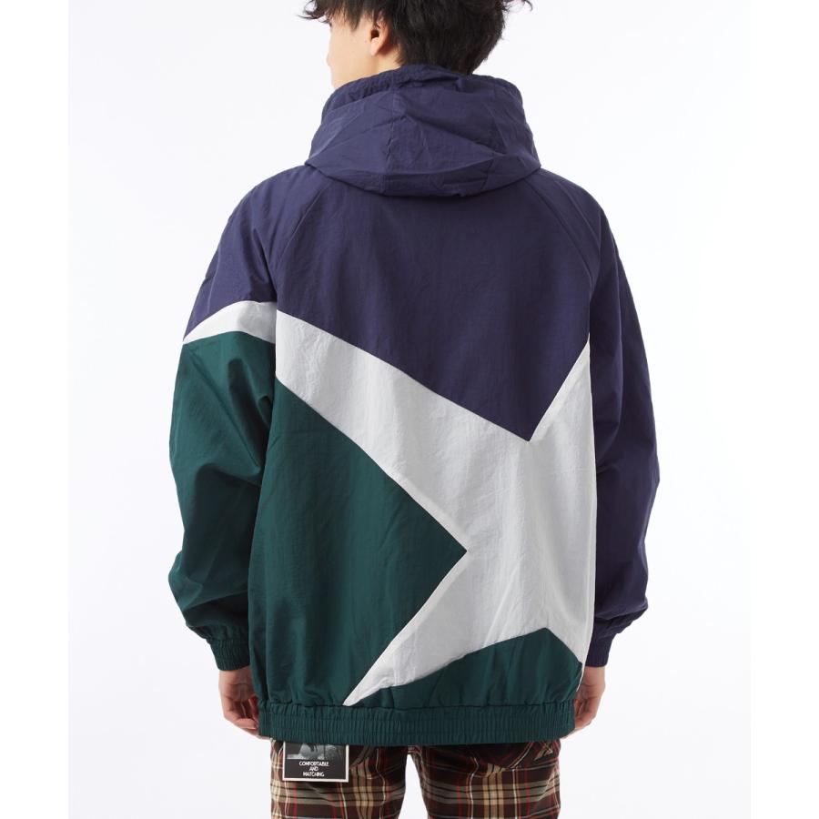 ビッグシルエット ナイロンジャケット マウンテンパーカー マンパー メンズ ビッグサイズ 大きいサイズ 星 スター 黒 青 赤 | improves | 10