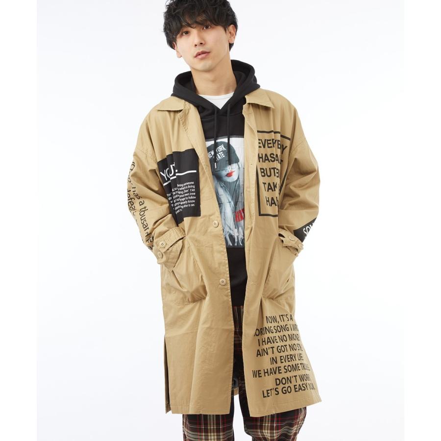 ビッグシルエット コート メンズ ロング オーバーサイズ ミリタリージャケット ロングコート ビックシルエット アウター 黒 | improves | 01