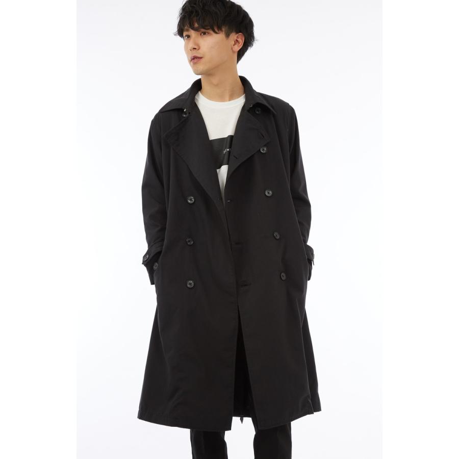 ロング トレンチコート メンズ ロングコート ロング丈 ミリタリー コート 春 アウター デニム ジャケット ベージュ 黒 | improves | 05