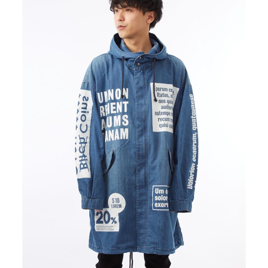 ビッグシルエット モッズコート メンズ 大きいサイズ ロングコート ビッグサイズ ミリタリージャケット デニム 黒  ストリート系 | improves | 06