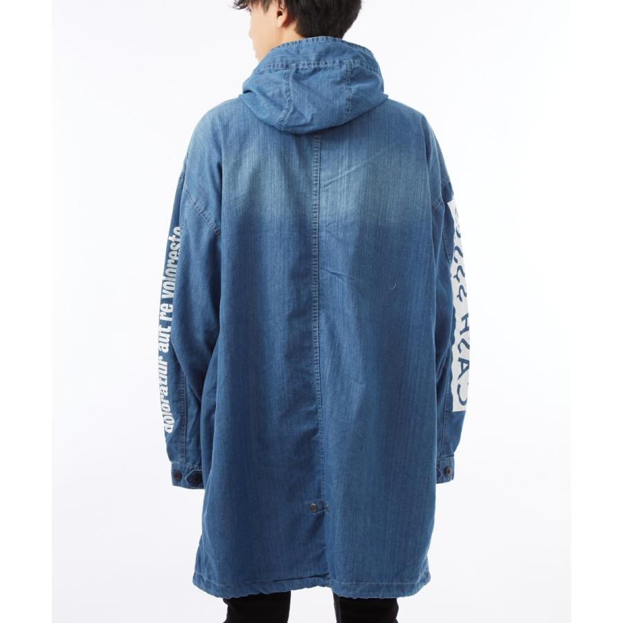 ビッグシルエット モッズコート メンズ 大きいサイズ ロングコート ビッグサイズ ミリタリージャケット デニム 黒  ストリート系 | improves | 08