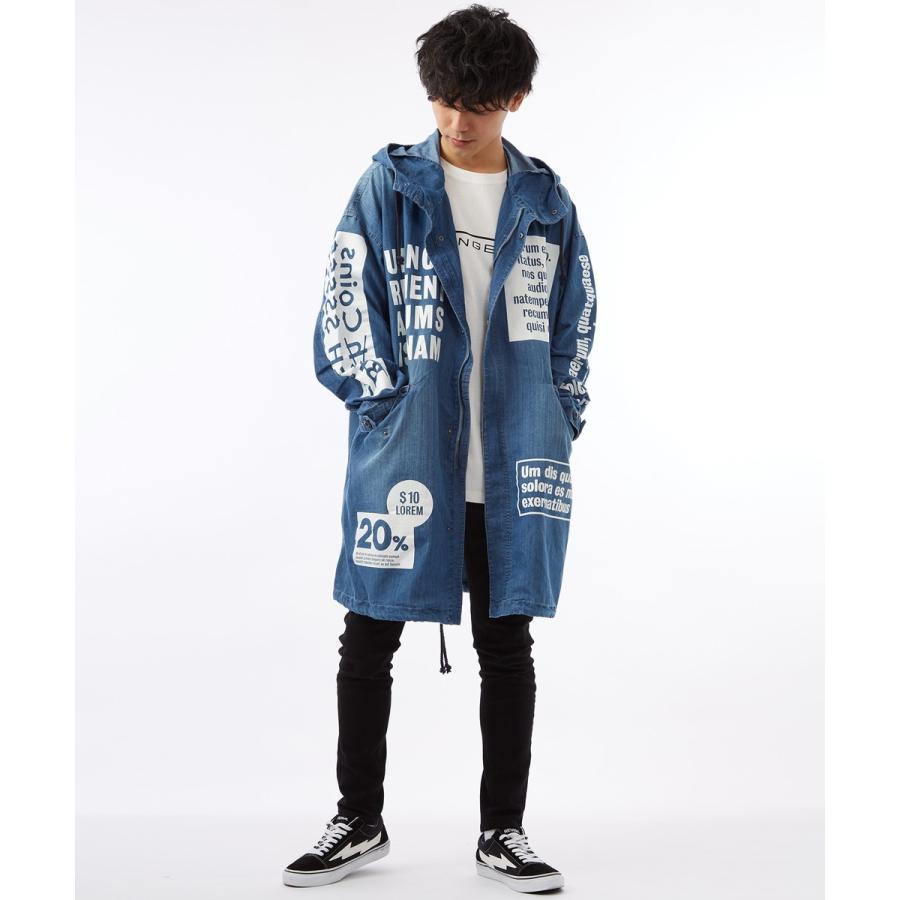 ビッグシルエット モッズコート メンズ 大きいサイズ ロングコート ビッグサイズ ミリタリージャケット デニム 黒  ストリート系 | improves | 03