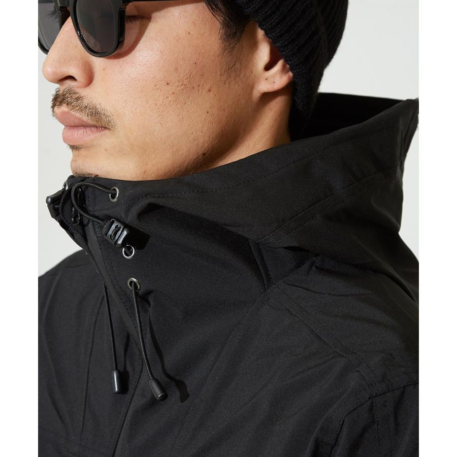 マウンテンパーカー メンズ 迷彩 チェック マンパー ライトジャケット ボリュームネック ナイロン カモフラ 黒 ストリート系 | improves | 13