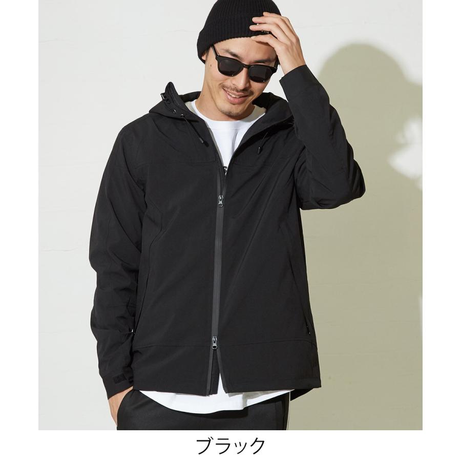 マウンテンパーカー メンズ 迷彩 チェック マンパー ライトジャケット ボリュームネック ナイロン カモフラ 黒 ストリート系 | improves | 03