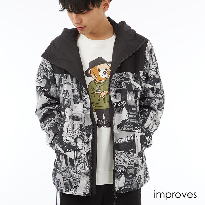 マウンテンパーカー メンズ マウンテンパーカ ジャケット 春 アウター ボリュームネック ナイロン パーカー マンパー 撥水 | improves