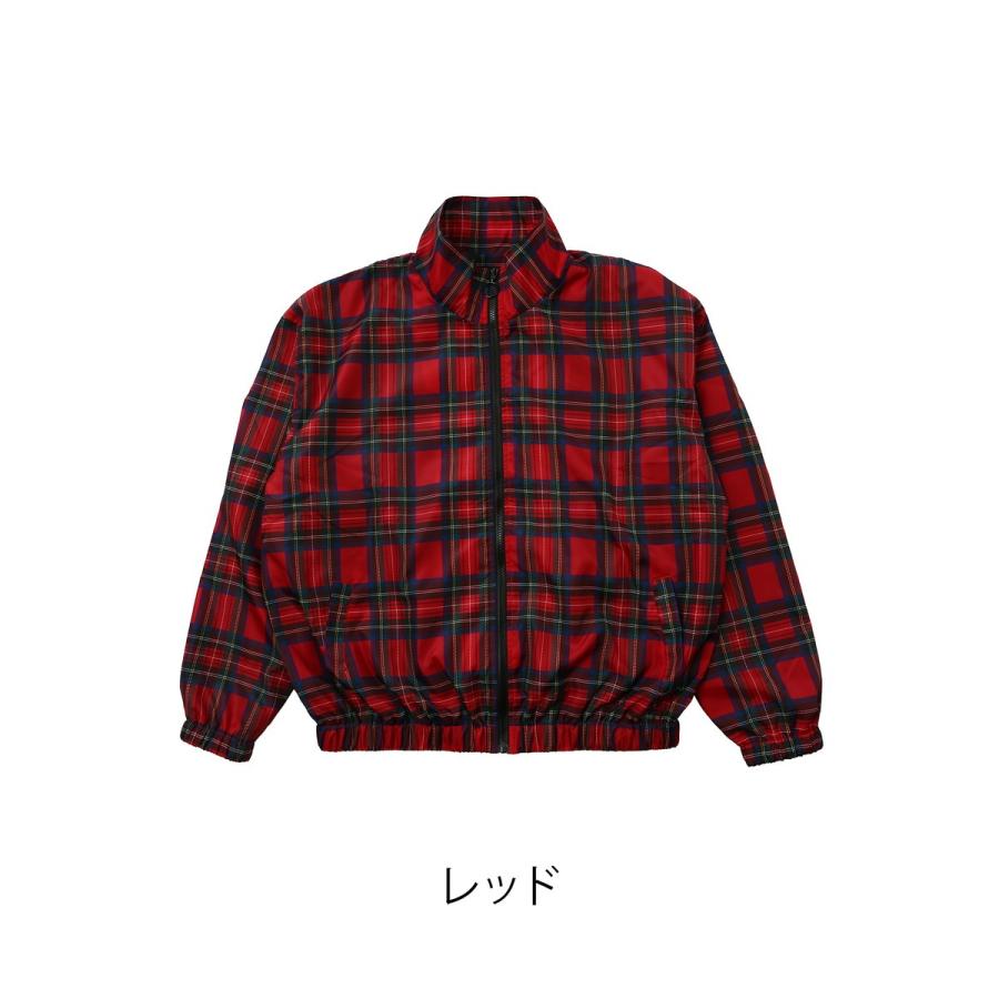 ビッグシルエット チェック ナイロンジャケット メンズ ストリート 春 アウター ブルゾン ジャンパー トラックジャケット | improves | 09