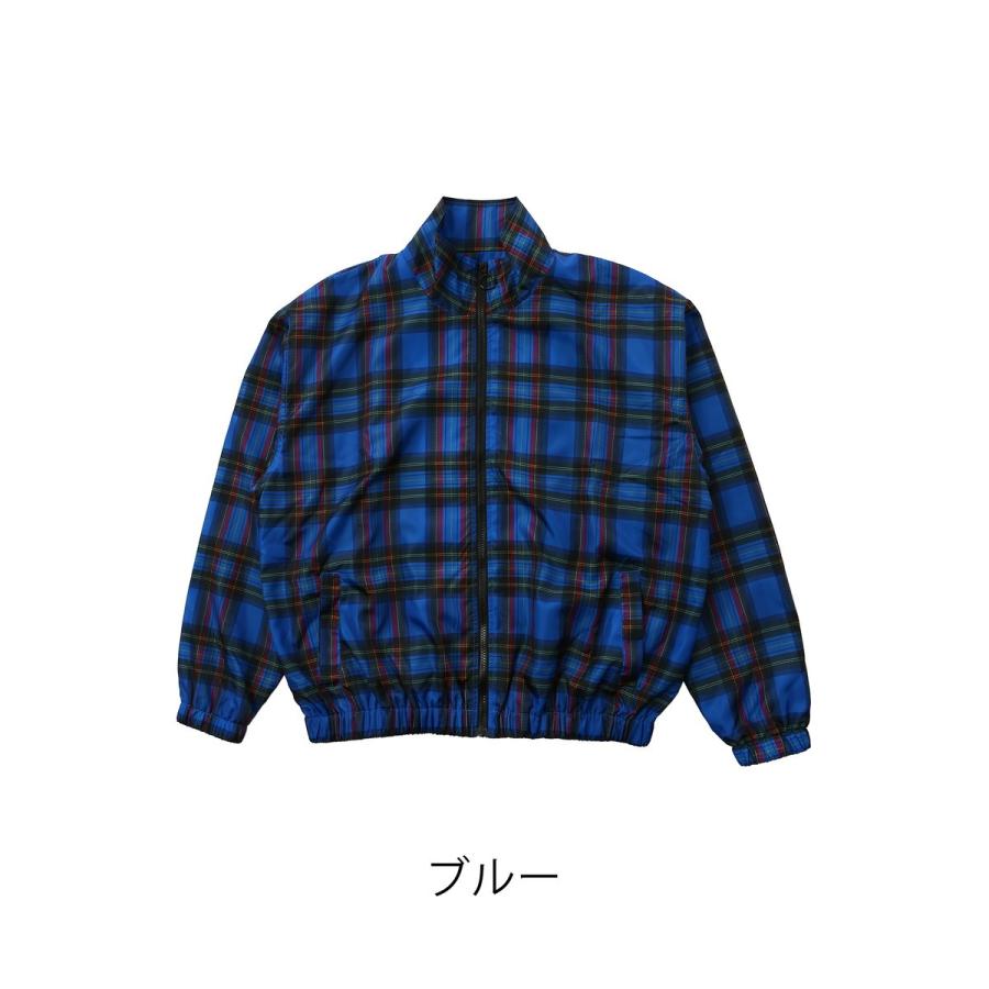 ビッグシルエット チェック ナイロンジャケット メンズ ストリート 春 アウター ブルゾン ジャンパー トラックジャケット | improves | 10