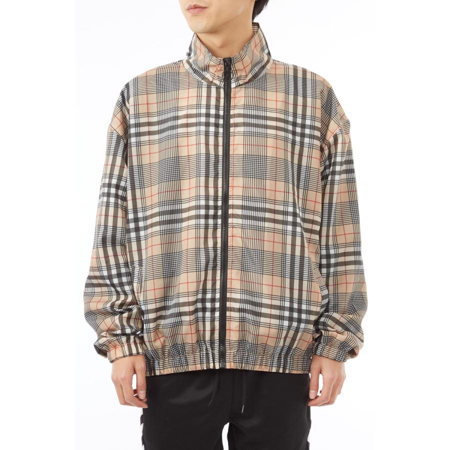 ビッグシルエット チェック ナイロンジャケット メンズ ストリート 春 アウター ブルゾン ジャンパー トラックジャケット | improves | 13