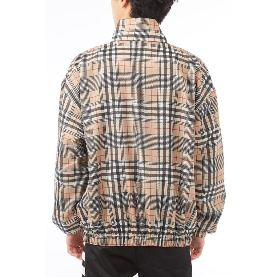 ビッグシルエット チェック ナイロンジャケット メンズ ストリート 春 アウター ブルゾン ジャンパー トラックジャケット | improves | 15