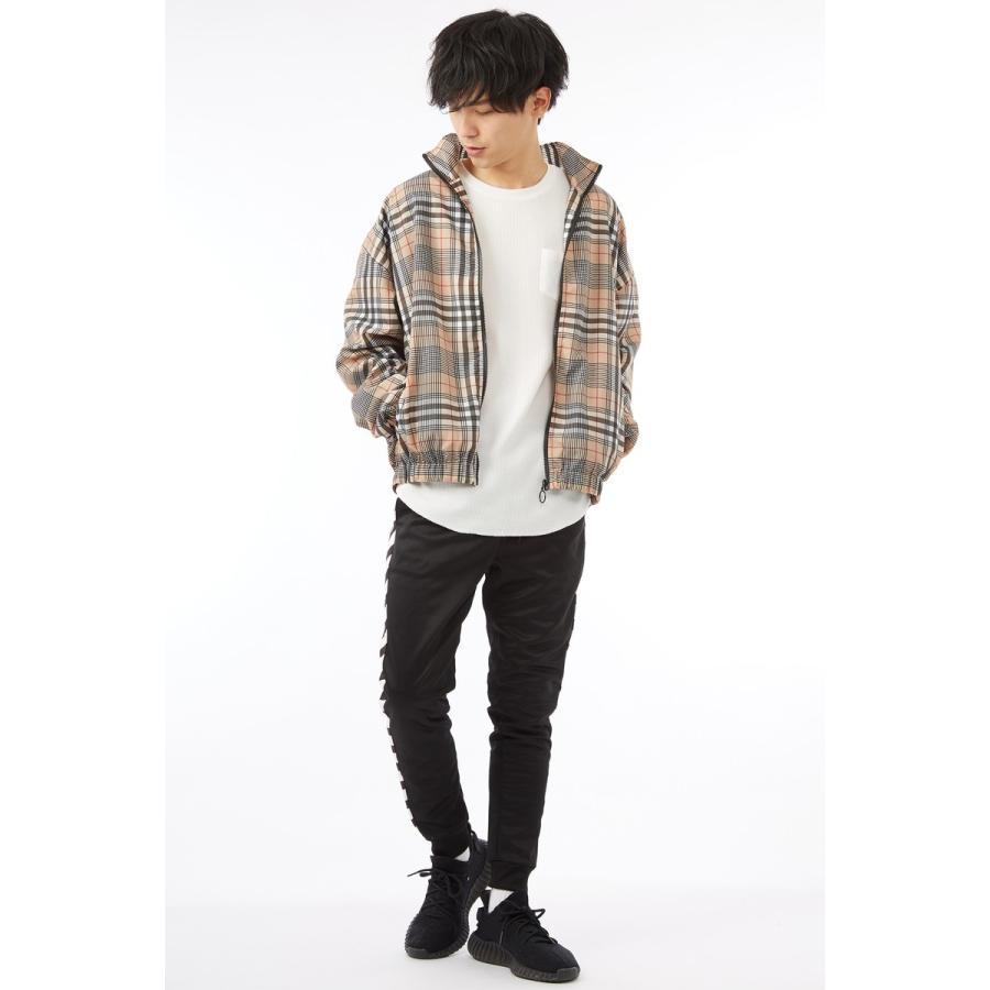 ビッグシルエット チェック ナイロンジャケット メンズ ストリート 春 アウター ブルゾン ジャンパー トラックジャケット | improves | 02