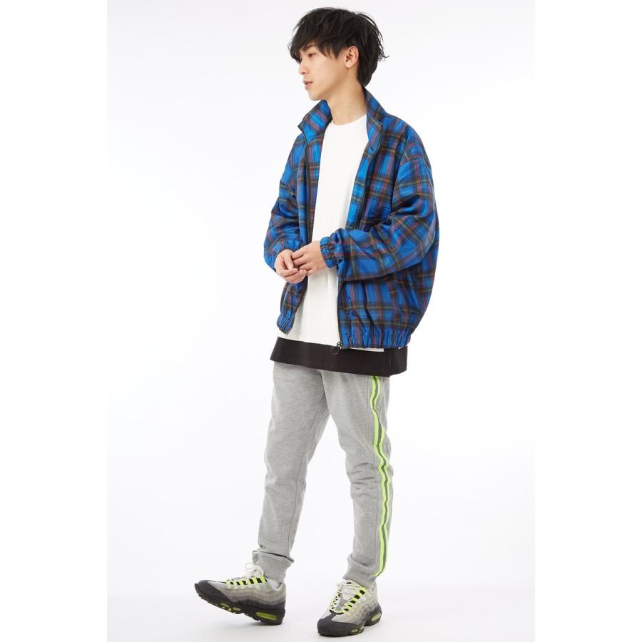 ビッグシルエット チェック ナイロンジャケット メンズ ストリート 春 アウター ブルゾン ジャンパー トラックジャケット | improves | 06