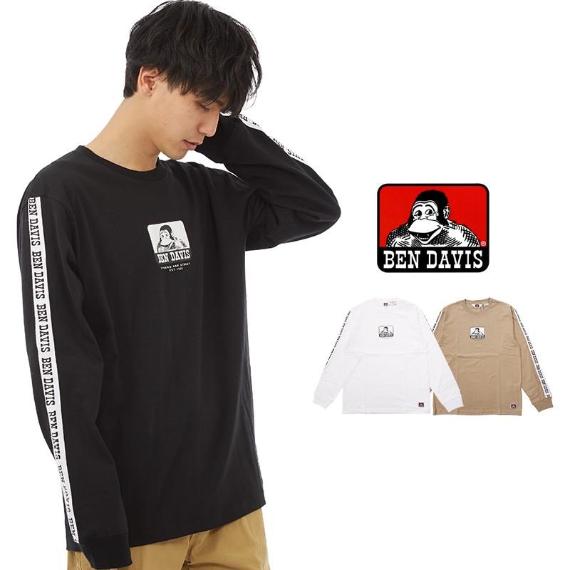 Ben Davis ベンデイビス 長袖 Tシャツ メンズ ブランド ロゴ 袖プリント ロングtシャツ ロンt ロンティー ベンデービス 白 Improves インプローブス 通販 Yahoo ショッピング