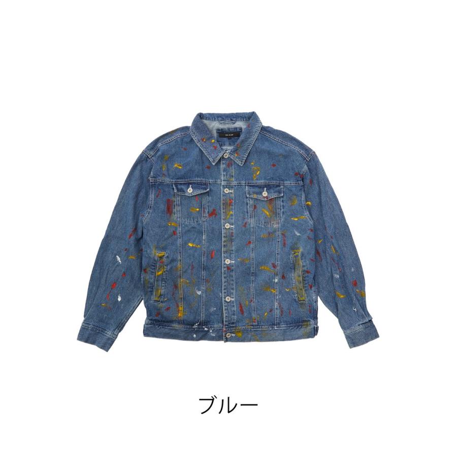 ビッグシルエット Gジャン メンズ 大きいサイズ ダメージ ジージャン デニムジャケット ブルゾン 春 アウター ブルー 青 | improves | 05