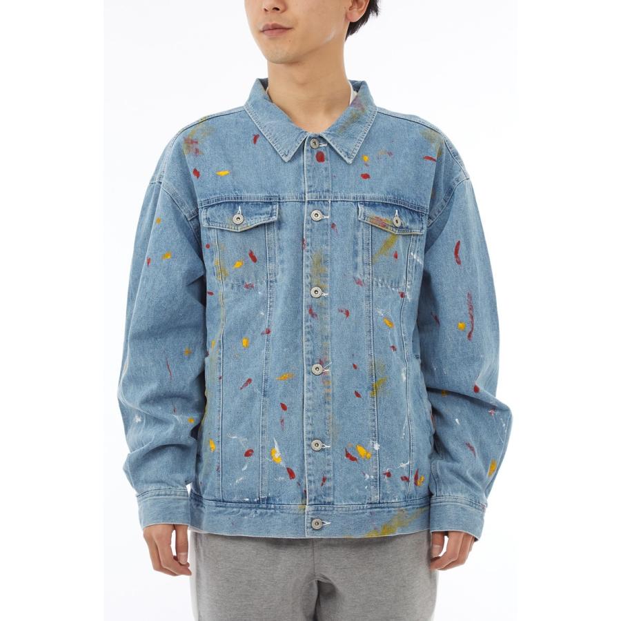 ビッグシルエット Gジャン メンズ 大きいサイズ ダメージ ジージャン デニムジャケット ブルゾン 春 アウター ブルー 青 | improves | 06
