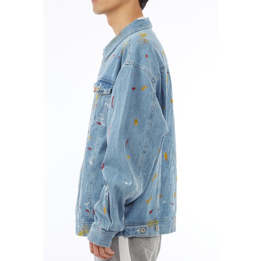 ビッグシルエット Gジャン メンズ 大きいサイズ ダメージ ジージャン デニムジャケット ブルゾン 春 アウター ブルー 青 | improves | 07