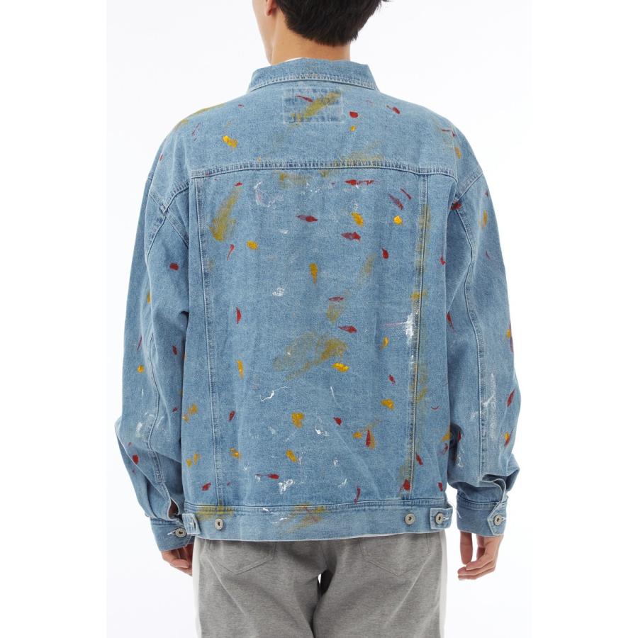 ビッグシルエット Gジャン メンズ 大きいサイズ ダメージ ジージャン デニムジャケット ブルゾン 春 アウター ブルー 青 | improves | 08