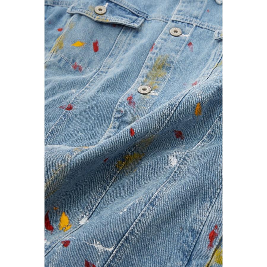 ビッグシルエット Gジャン メンズ 大きいサイズ ダメージ ジージャン デニムジャケット ブルゾン 春 アウター ブルー 青 | improves | 12