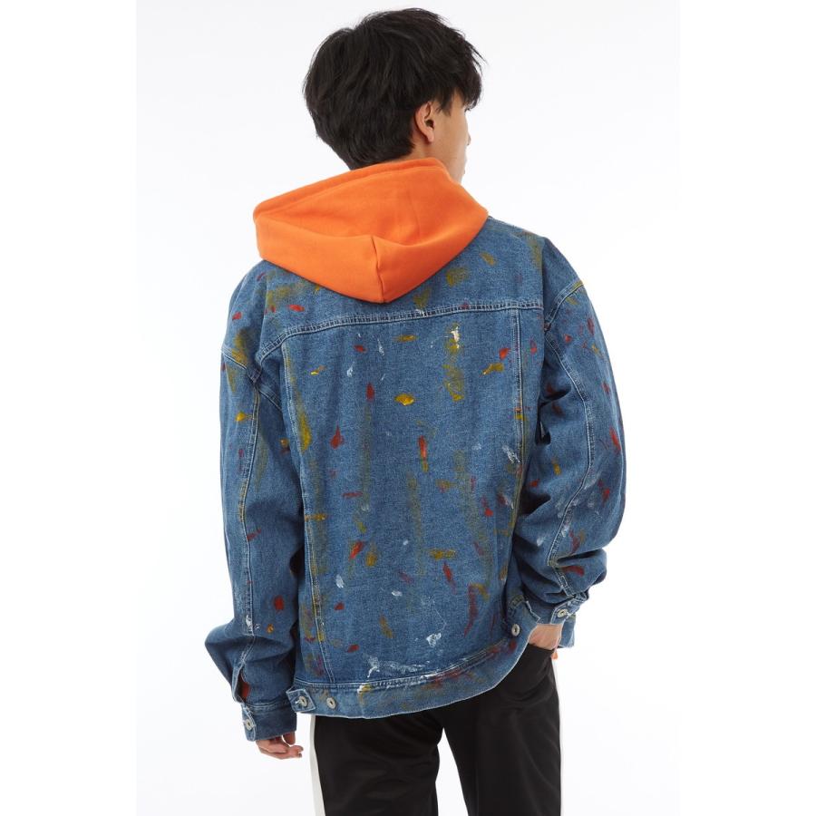 ビッグシルエット Gジャン メンズ 大きいサイズ ダメージ ジージャン デニムジャケット ブルゾン 春 アウター ブルー 青 | improves | 03