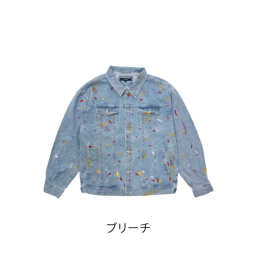 ビッグシルエット Gジャン メンズ 大きいサイズ ダメージ ジージャン デニムジャケット ブルゾン 春 アウター ブルー 青 | improves | 04