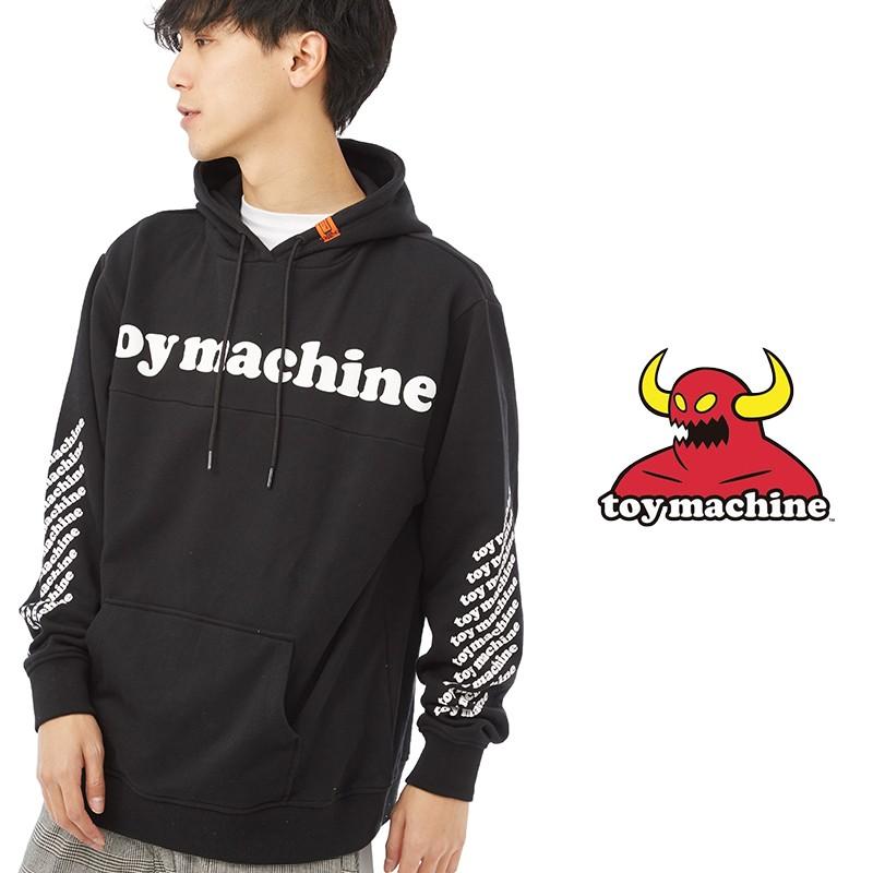 手数料安い メンズファッション ストリートファッション ストリート系 黒 ブラック 袖プリント ロゴ ブランド スケーター プルオーバー パーカ スエット スウェット レディース メンズ パーカー トイマシーン Machine Toy パーカー
