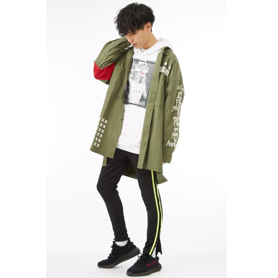 サイドジップ ジャージ ラインパンツ メンズ ダンス サイドライン パンツ ラインジャージ スキニー トラックパンツ 黒 | improves | 02