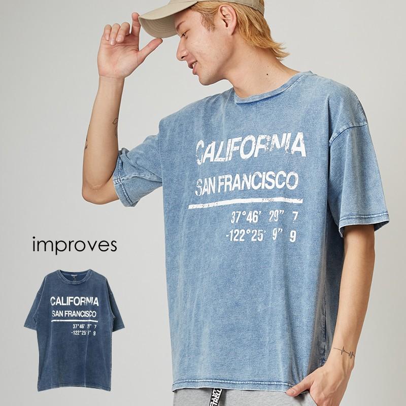 ビッグtシャツ メンズ ビッグシルエット Tシャツ カットソー 半袖 クルーネック オーバーサイズ ビッグサイズ カットデニム プリント Improves インプローブス 通販 Yahoo ショッピング
