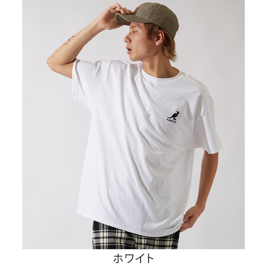 KANGOL Tシャツ ホワイト ロゴ刺繍 KANGOL（カンゴール） Tシャツ メンズ 半袖 クルーネック ブランド