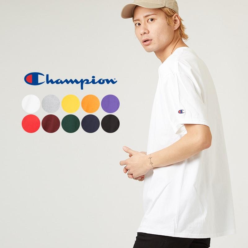 Champion チャンピオン Tシャツ メンズ 半袖 大きい ビッグTシャツ ビッグシルエット 無地 半袖Tシャツ カットソー ホワイト ブラック｜improves