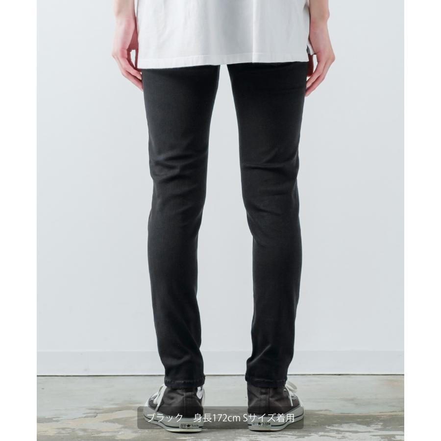 improves ブラック スキニー デニムパンツ メンズ 黒 ダメージ クラッシュ 加工 ストレッチ デニム スキニーパンツ ジーンズ ...