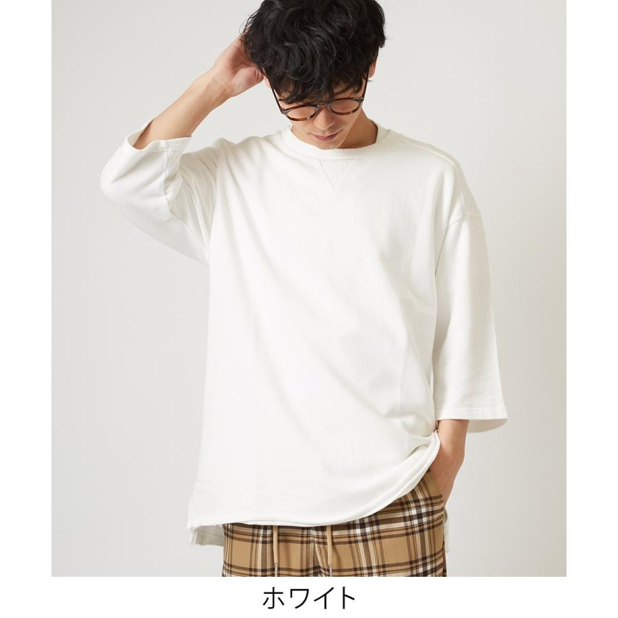 ビッグシルエット トレーナー メンズ ビッグTシャツ 7分袖 Tシャツ 七分袖 無地 スウェット カットソー オーバーサイズ ビッグサイズ | improves | 07