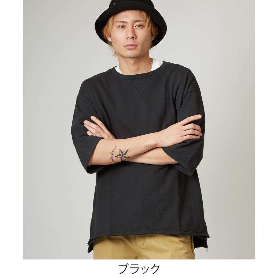 ビッグシルエット トレーナー メンズ ビッグTシャツ 7分袖 Tシャツ 七分袖 無地 スウェット カットソー オーバーサイズ ビッグサイズ | improves | 08