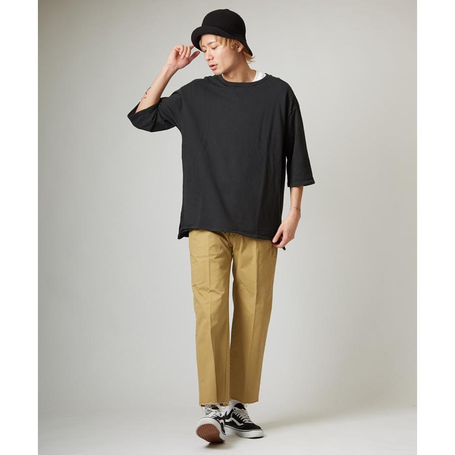 ビッグシルエット トレーナー メンズ ビッグTシャツ 7分袖 Tシャツ 七分袖 無地 スウェット カットソー オーバーサイズ ビッグサイズ | improves | 09